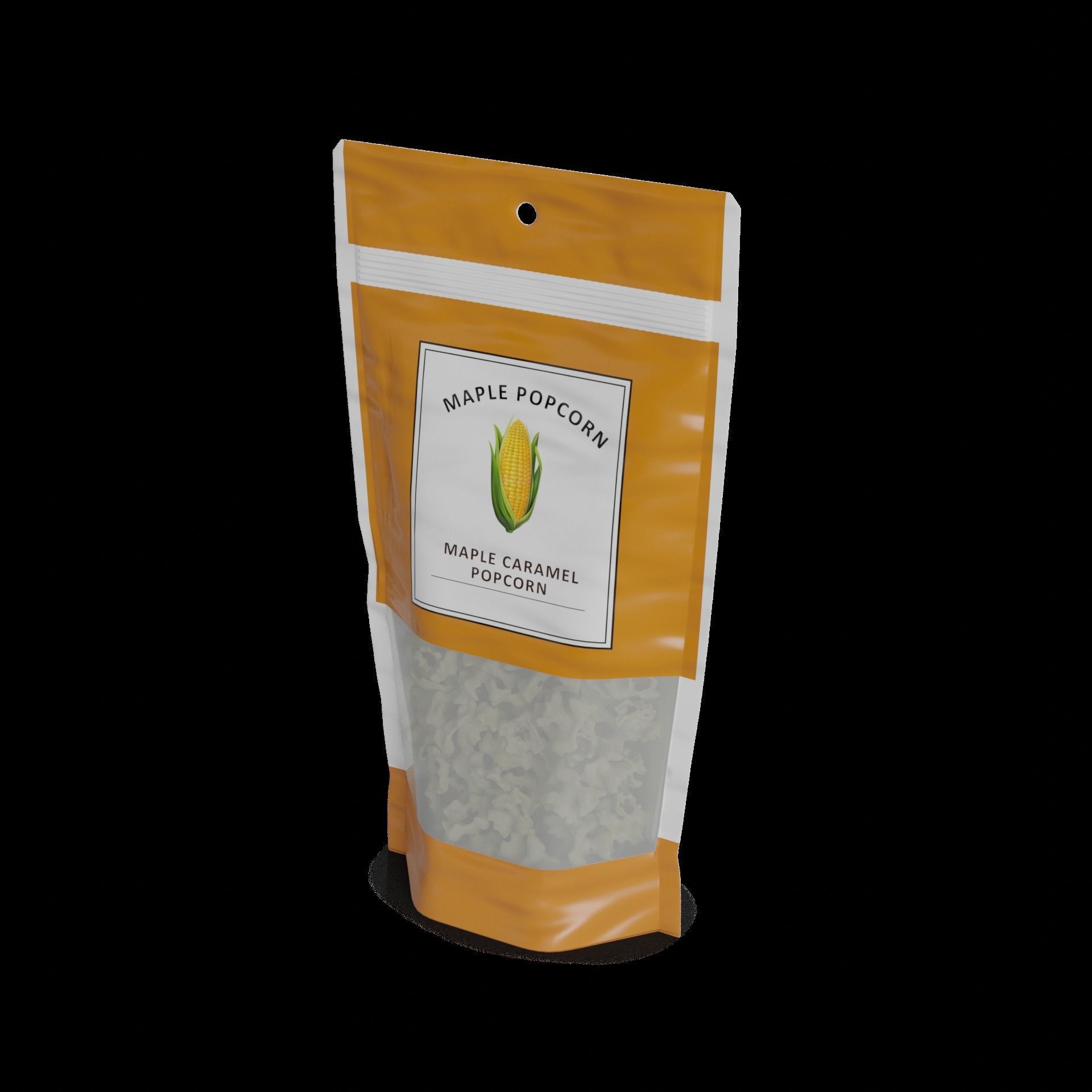 Puffed corn and popcorn Maple Caramel Popcorn 3D model_1