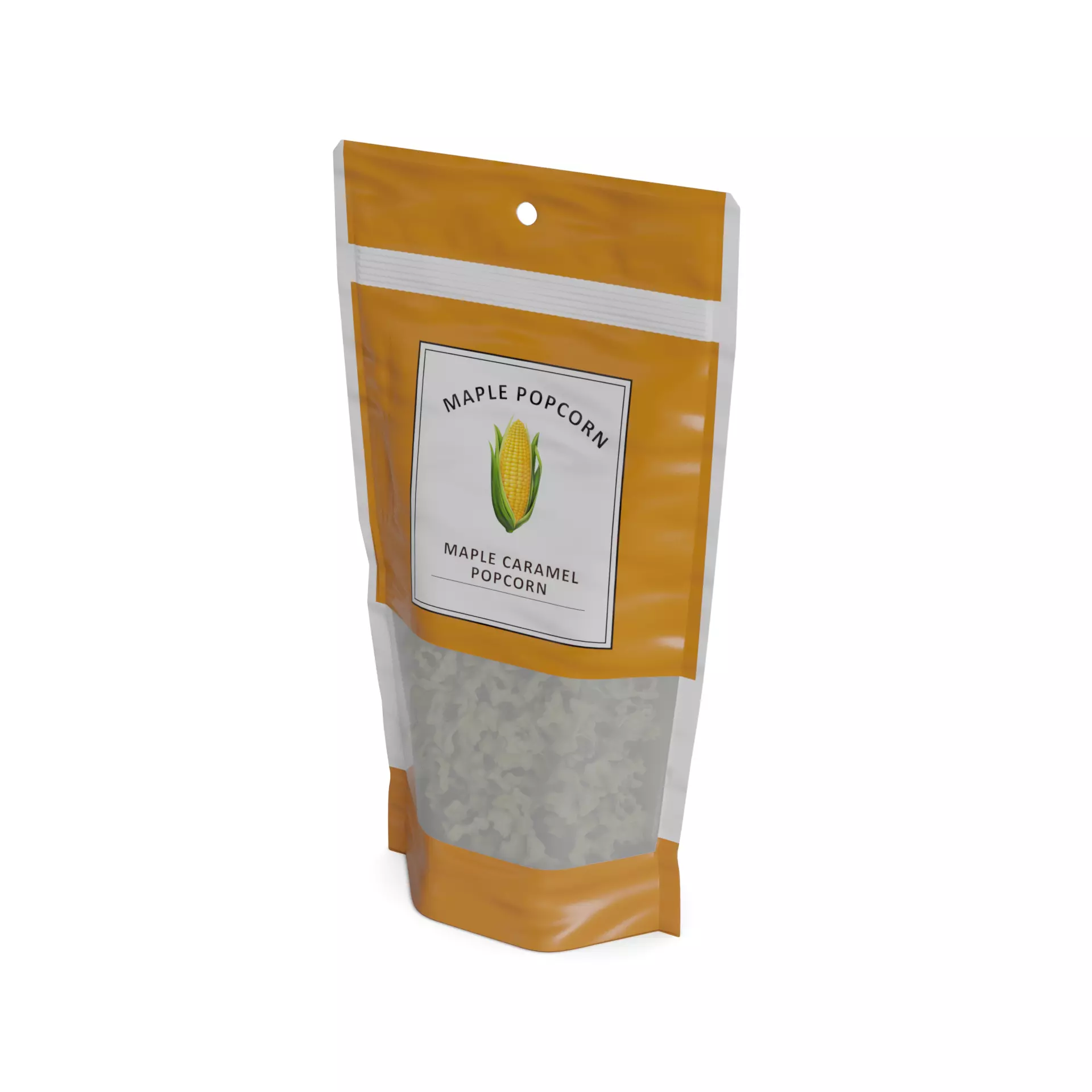 Puffed corn and popcorn Maple Caramel Popcorn 3D model_0