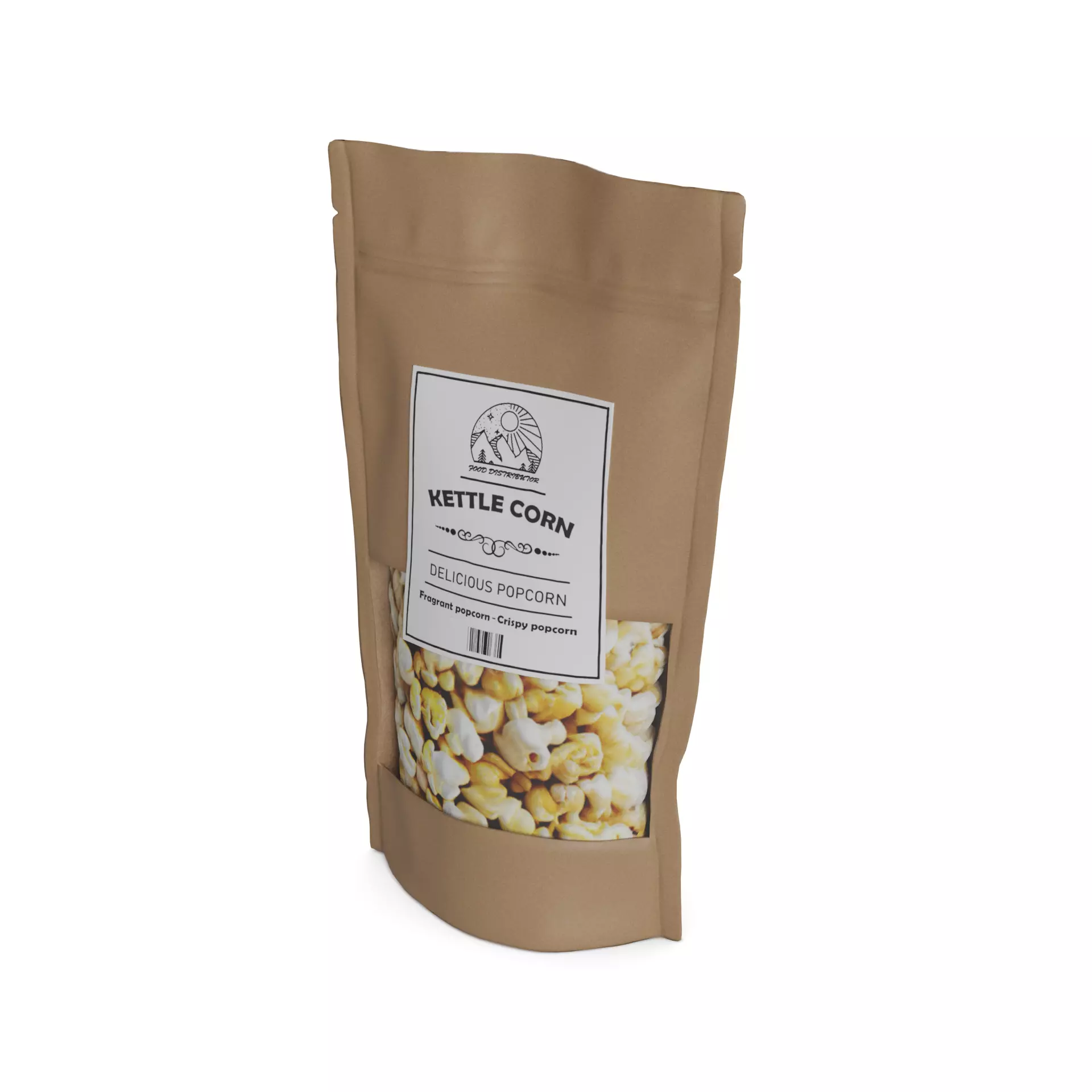 Puffed corn and popcorn Kettle Corn Low-poly 3D model_0