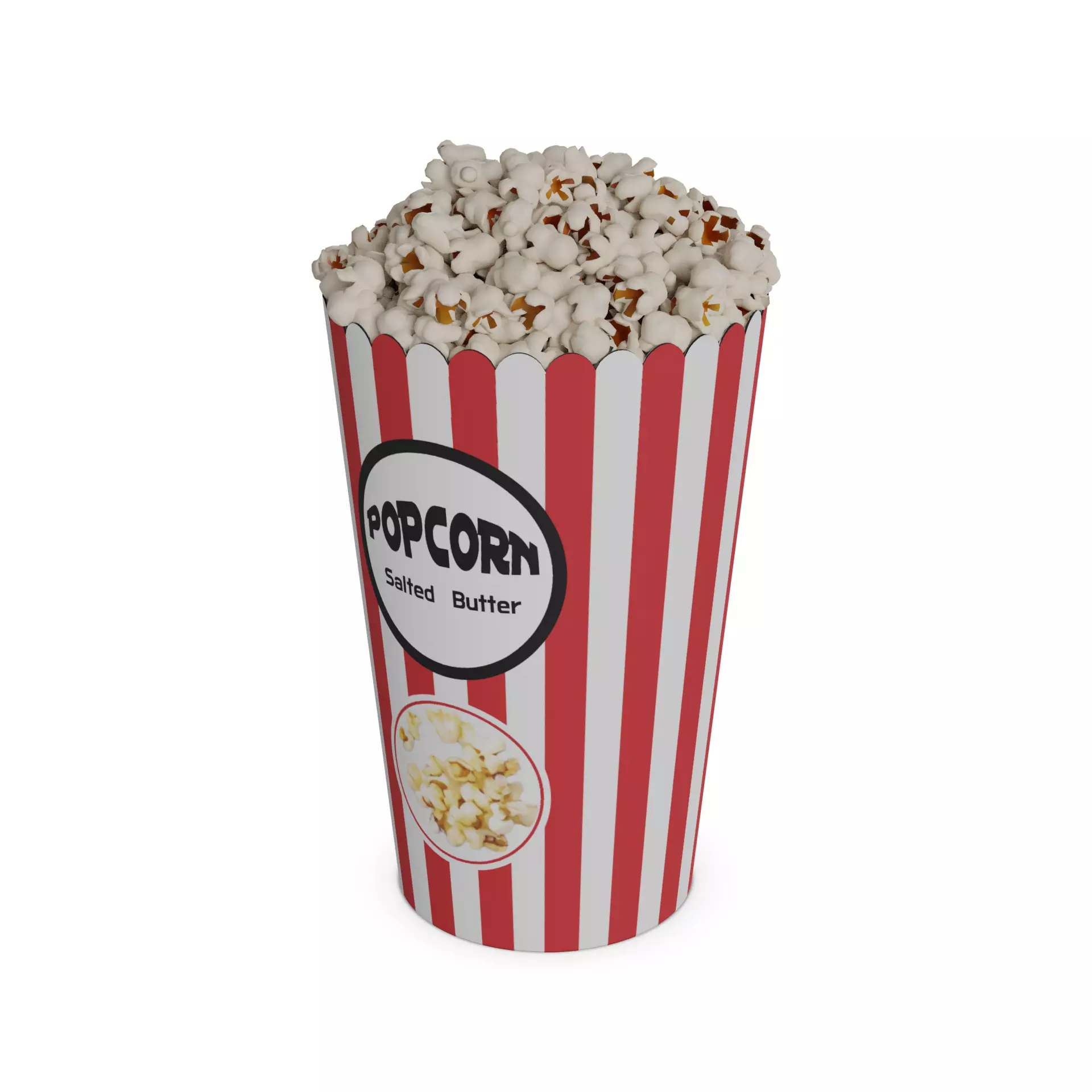 Puffed corn and popcorn Popcorn 3D model_0