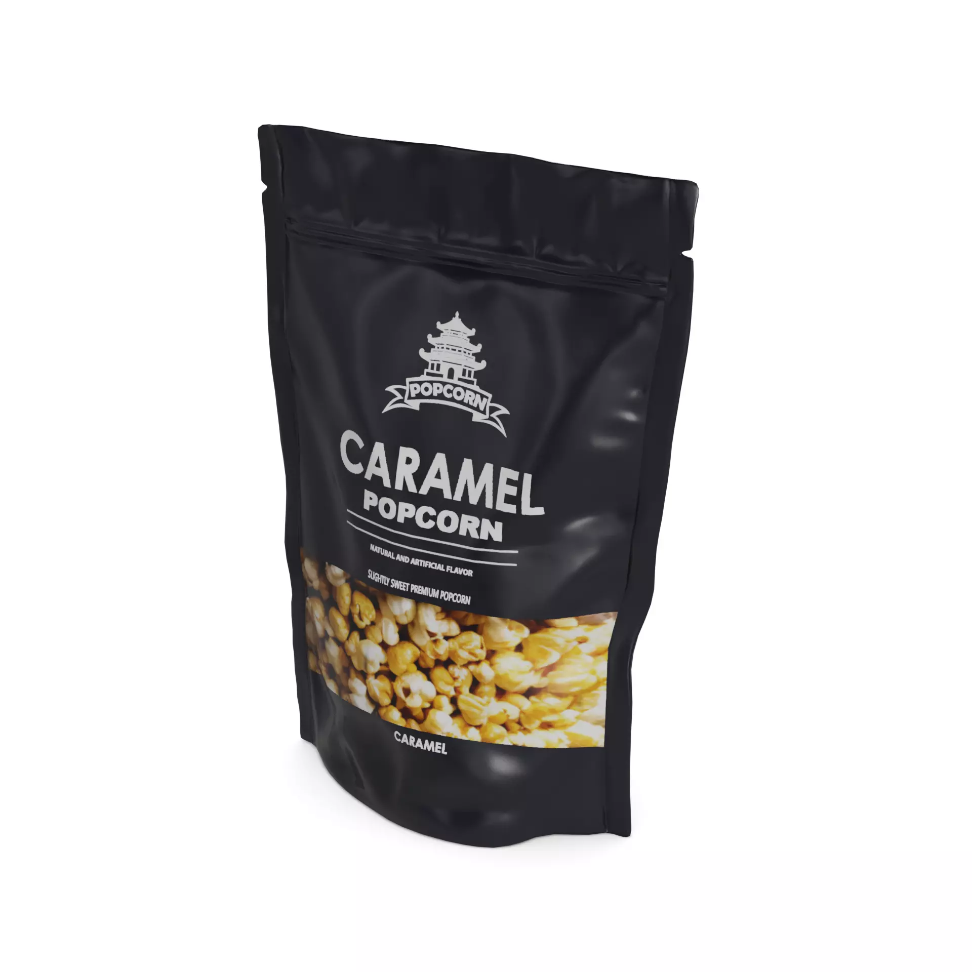 Puffed corn and popcorn Caramel Popcorn Low-poly 3D model