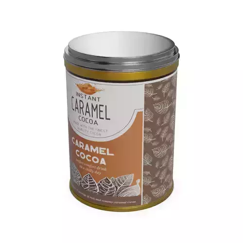 Cocoa and hot chocolate drinks Instant Caramel Cocoa Low-poly 3D model