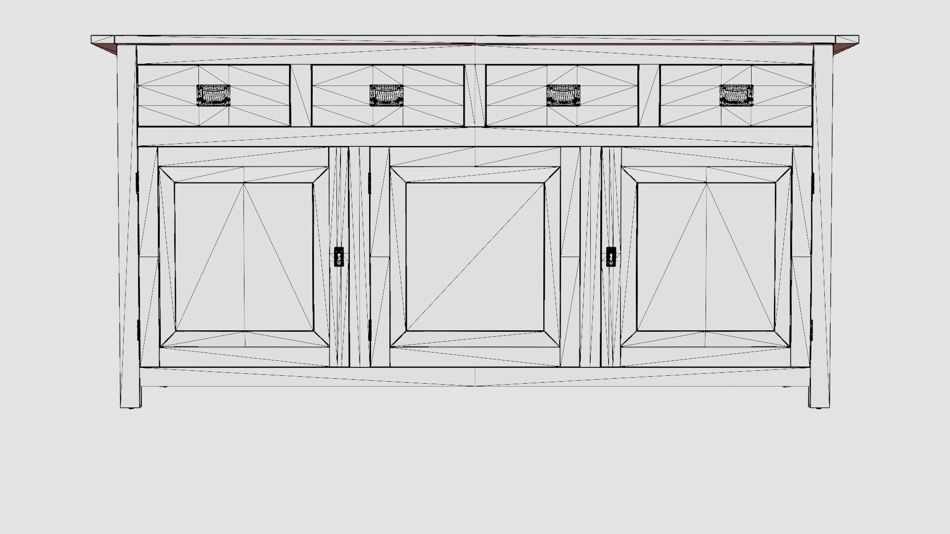 Hyannis sideboard English Low-poly 3D model_6