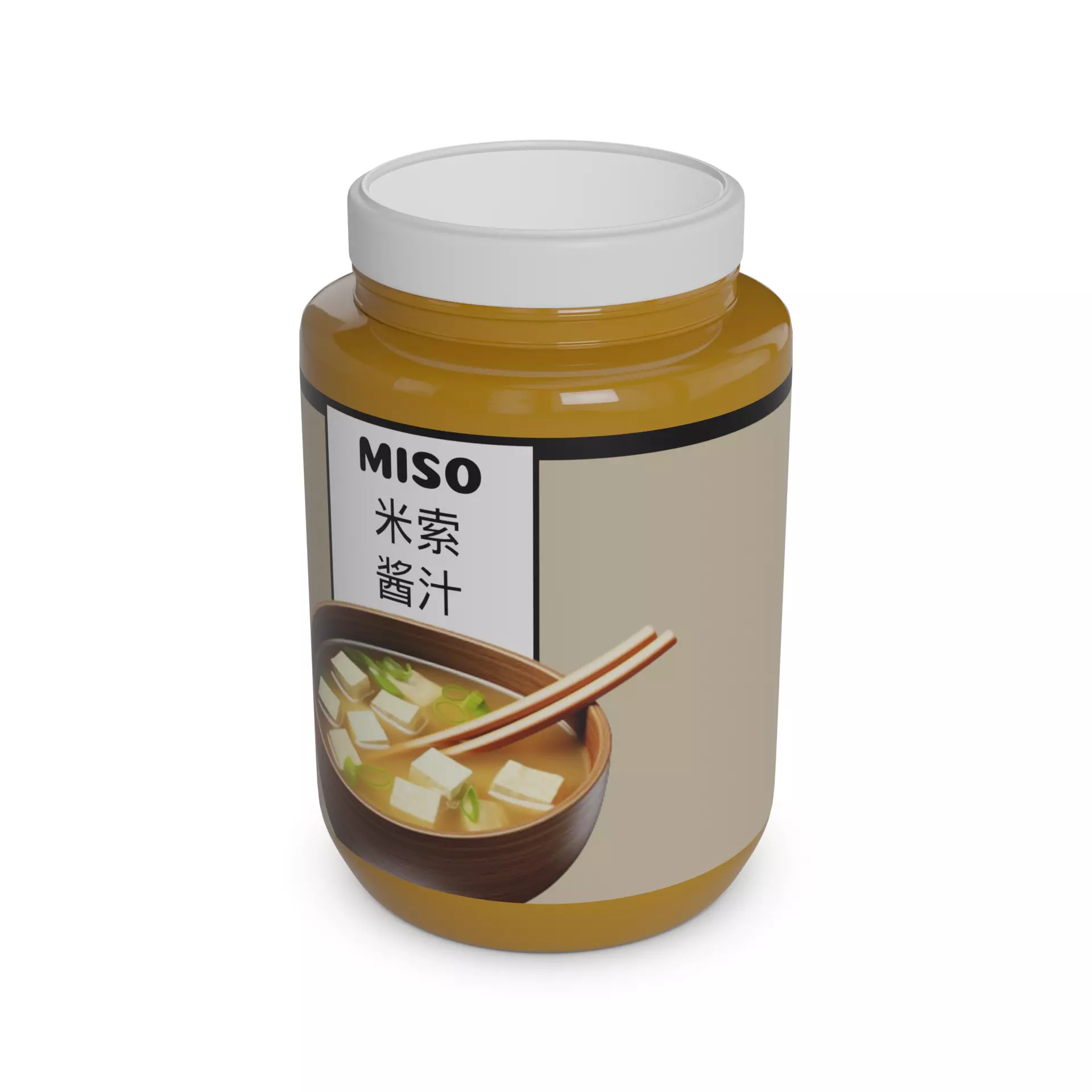 Soy products Miso paste Low-poly 3D model