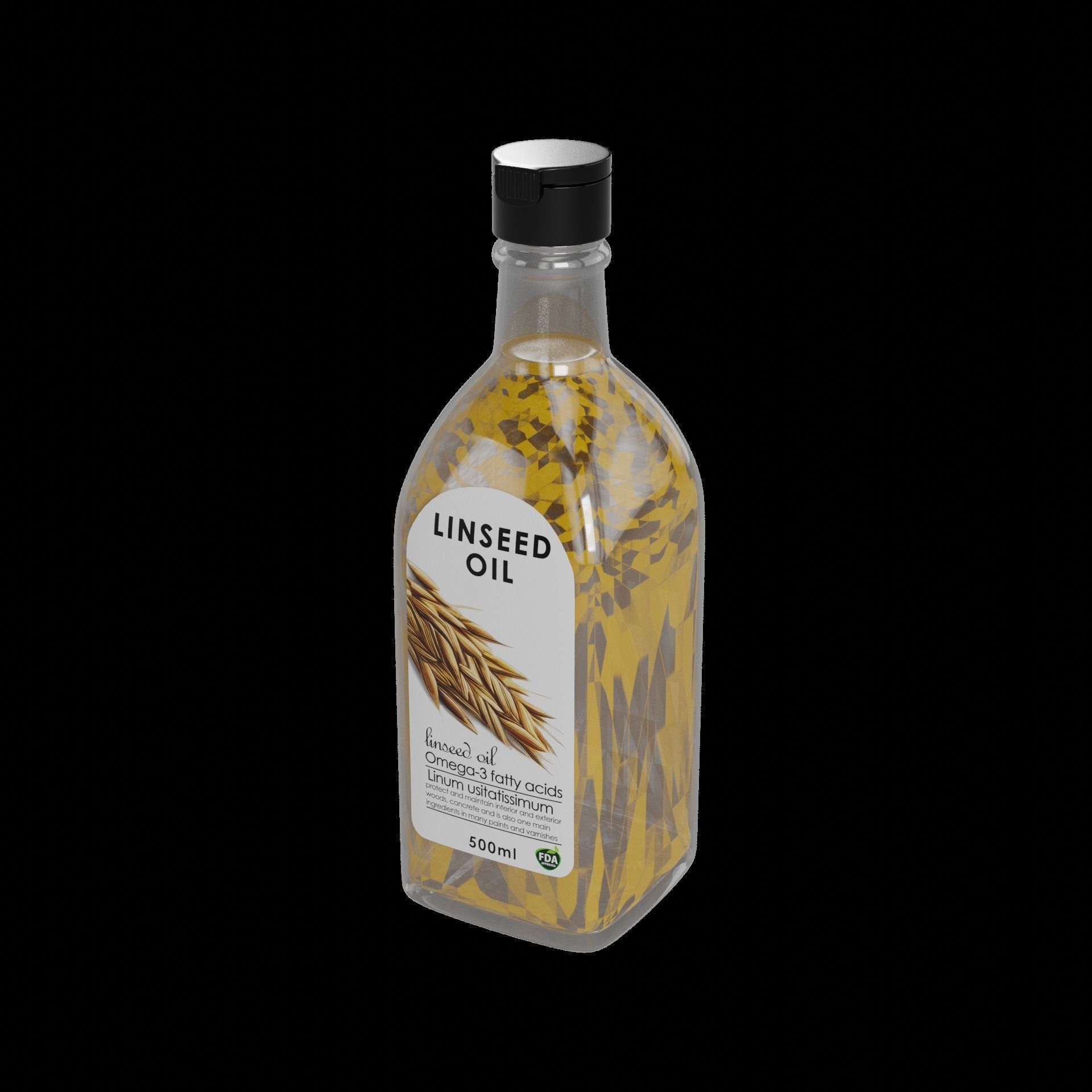 Linseed oil Linseed Oil 3D model_5