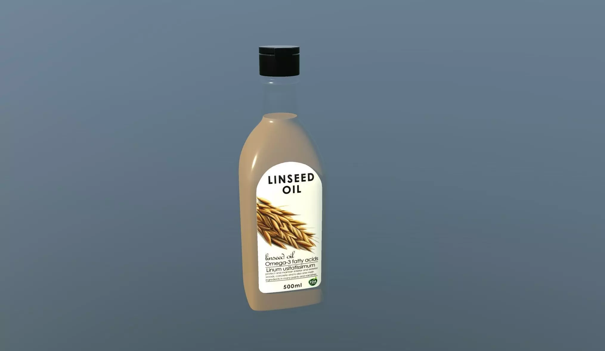 Linseed oil Linseed Oil 3D model_0