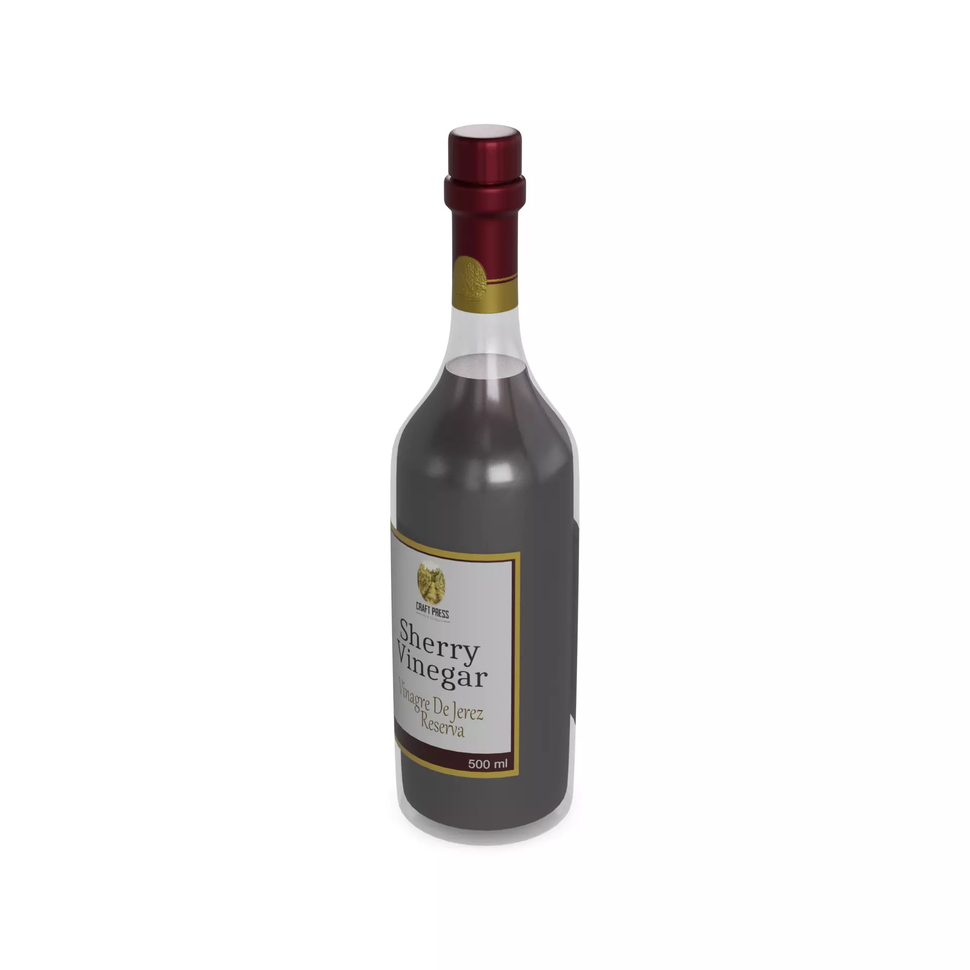 Vinegar and concentrated lemon juice Sherry Wine Vinegar Low-poly 3D model_0