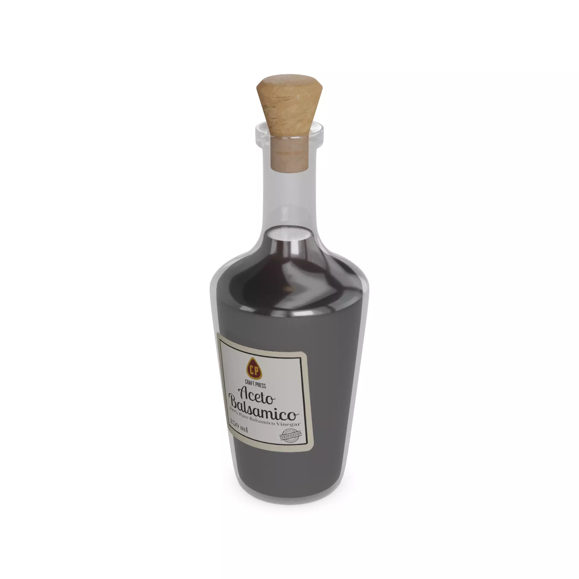 Vinegar and concentrated lemon juice Balsamic Vinegar Low-poly 3D model_0