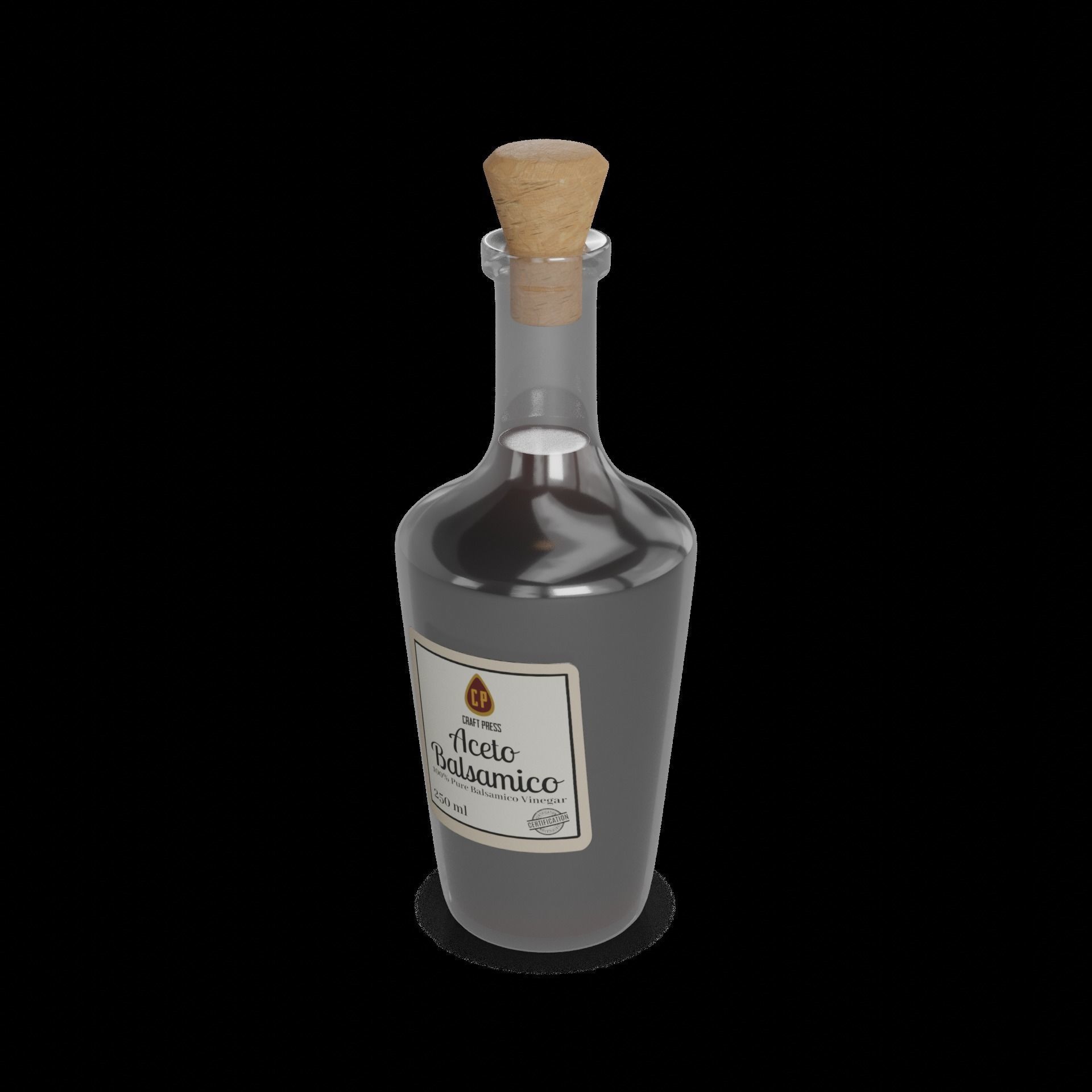 Vinegar and concentrated lemon juice Balsamic Vinegar Low-poly 3D model_1