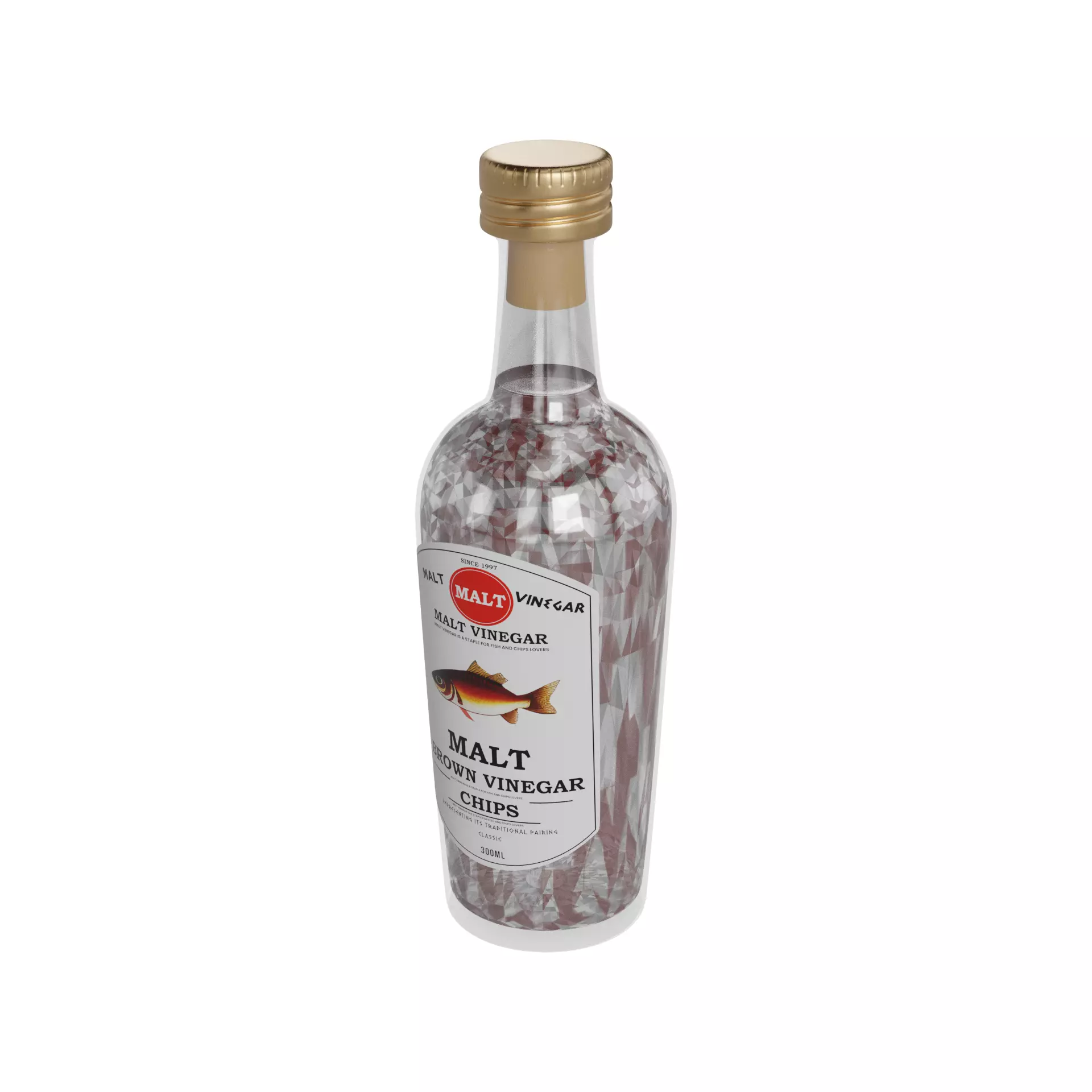 Vinegar and concentrated lemon juice Malt Vinegar Low-poly 3D model_0