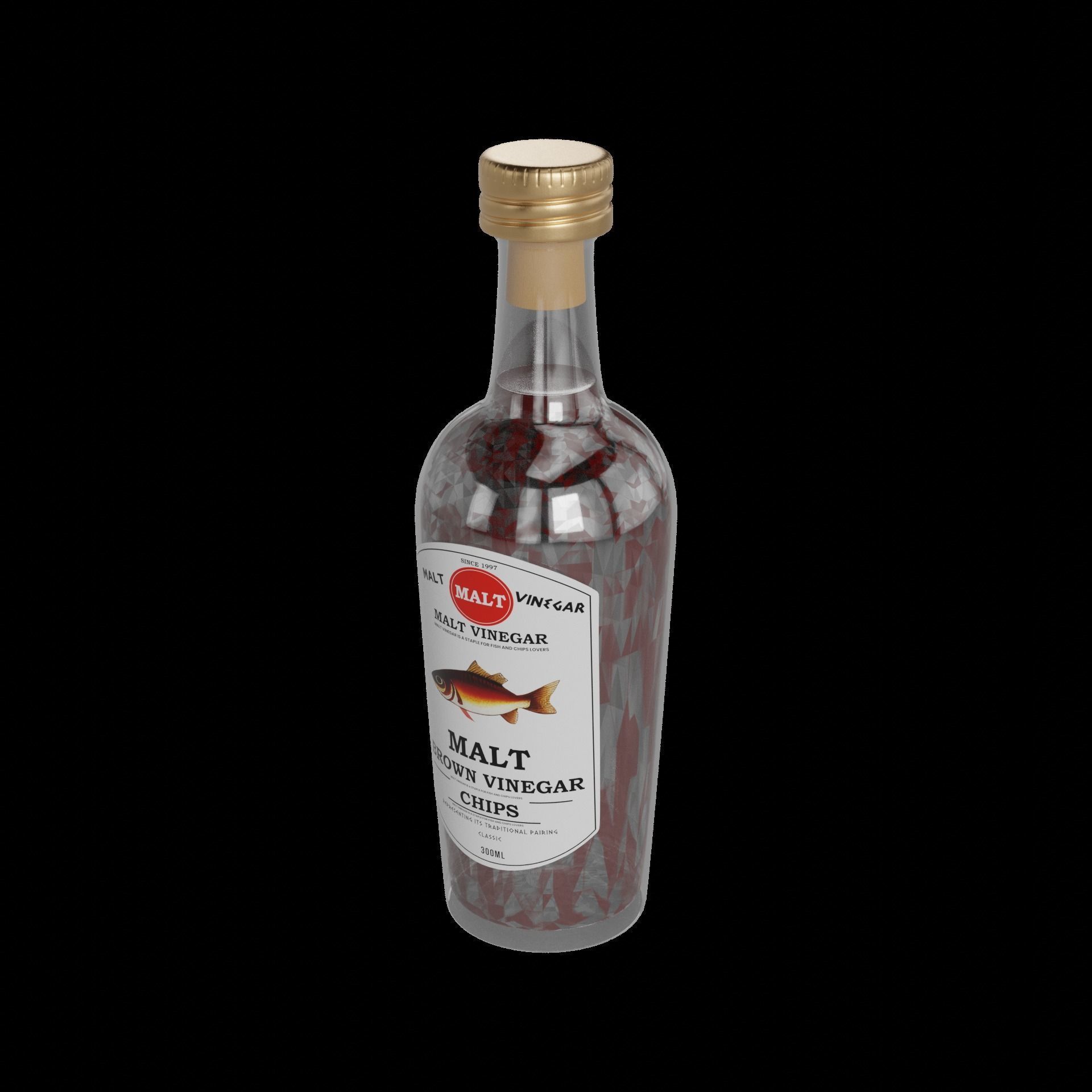 Vinegar and concentrated lemon juice Malt Vinegar Low-poly 3D model_1