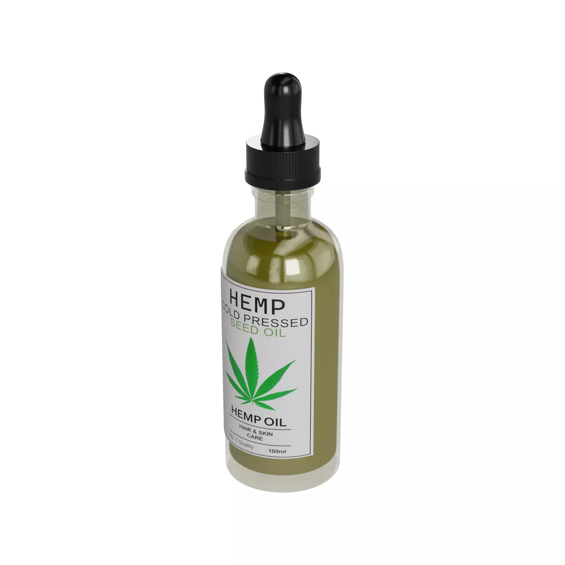 Hemp seed oil Hemp Seed Oil Low-poly 3D model_0