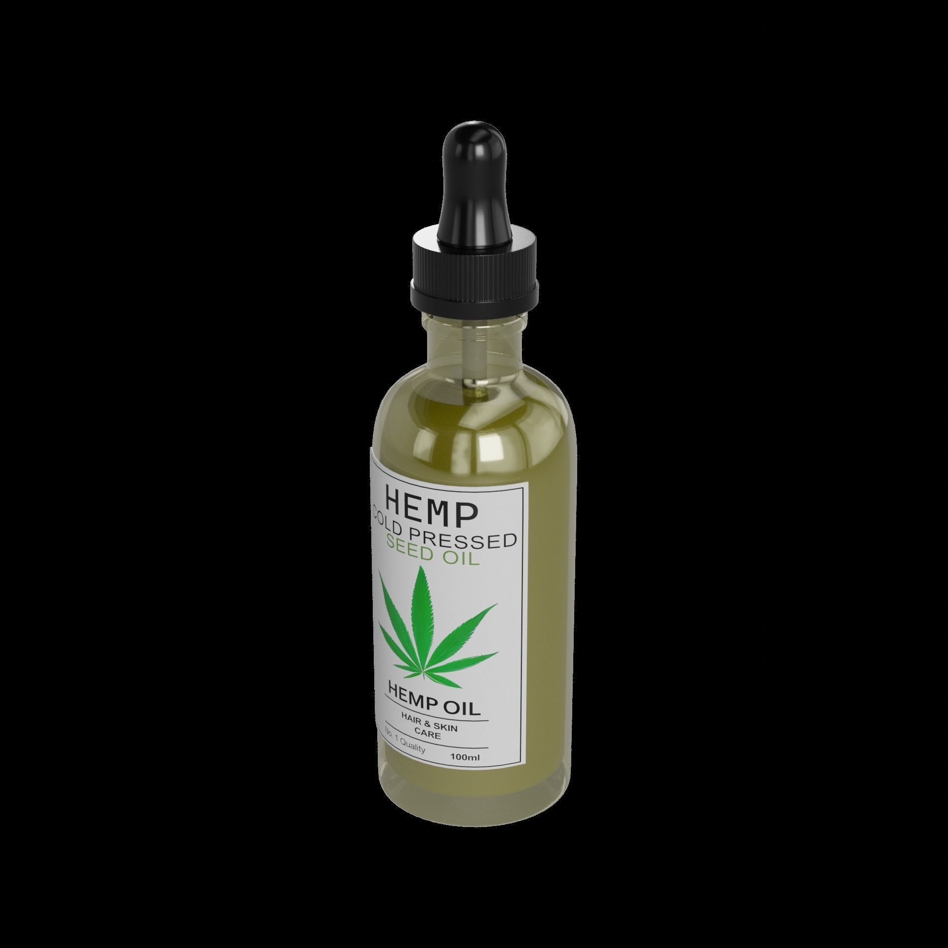 Hemp seed oil Hemp Seed Oil Low-poly 3D model_1