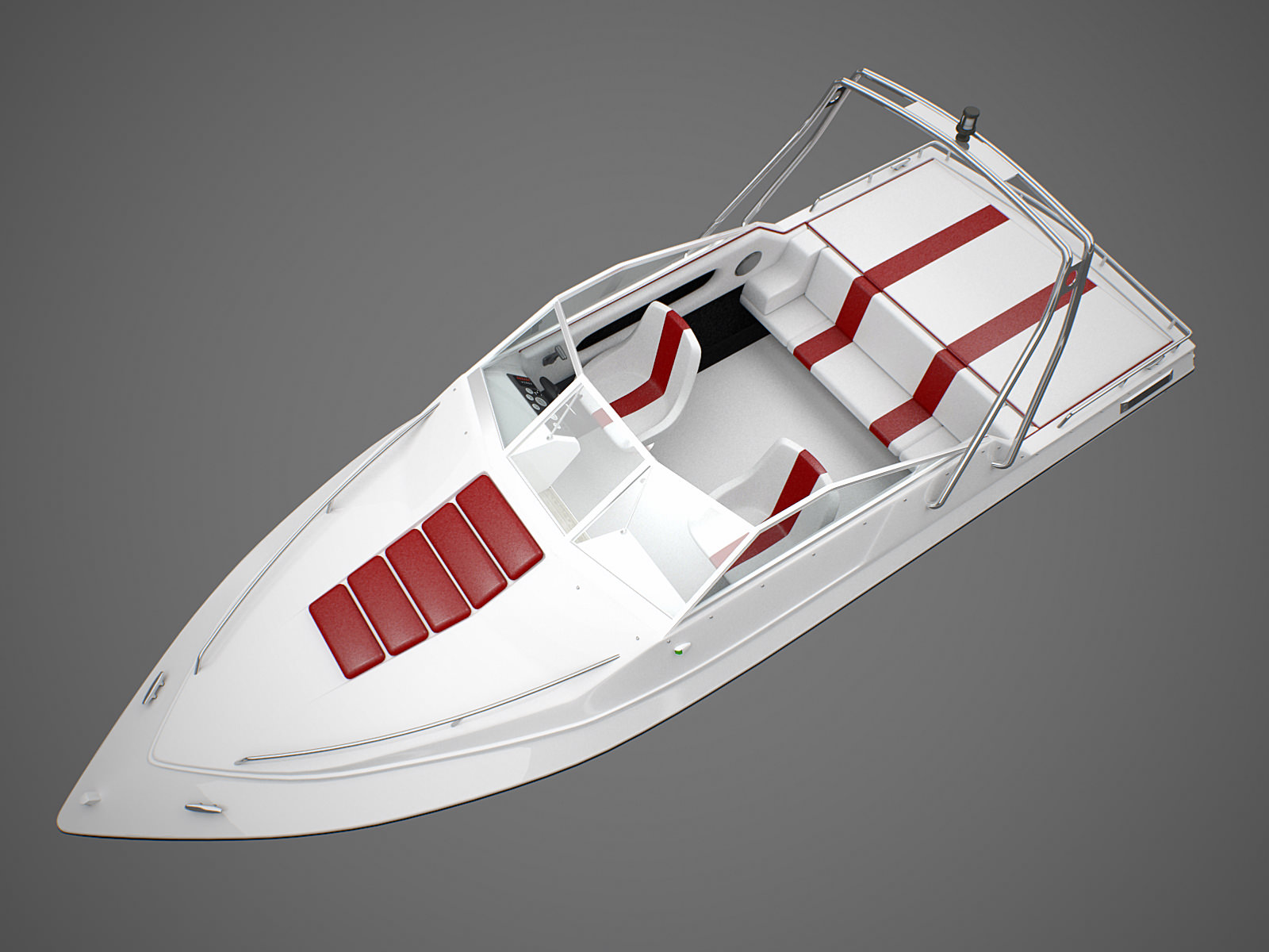 Generic Motorboat 3D model_3