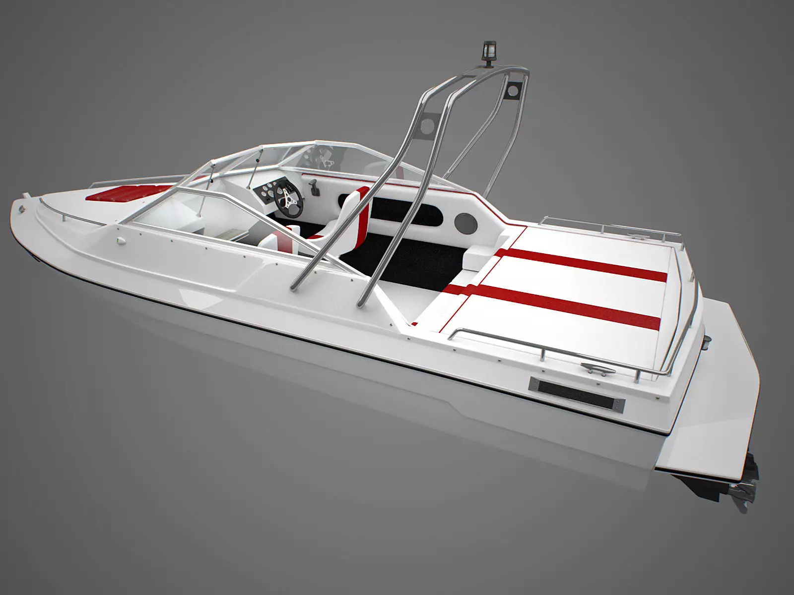 Generic Motorboat 3D model_0