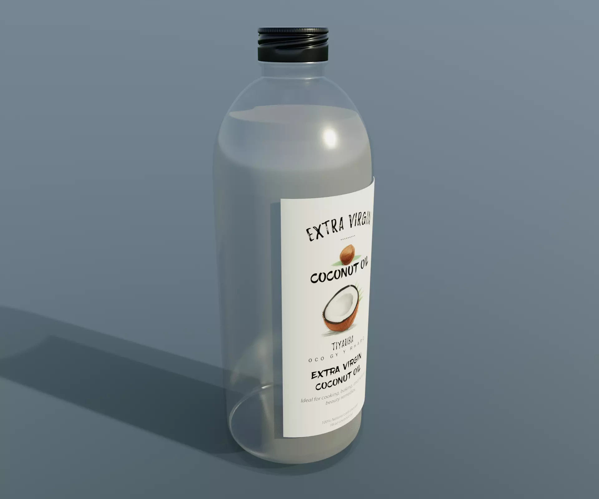 Coconut oil Coconut Oil Low-poly 3D model_0