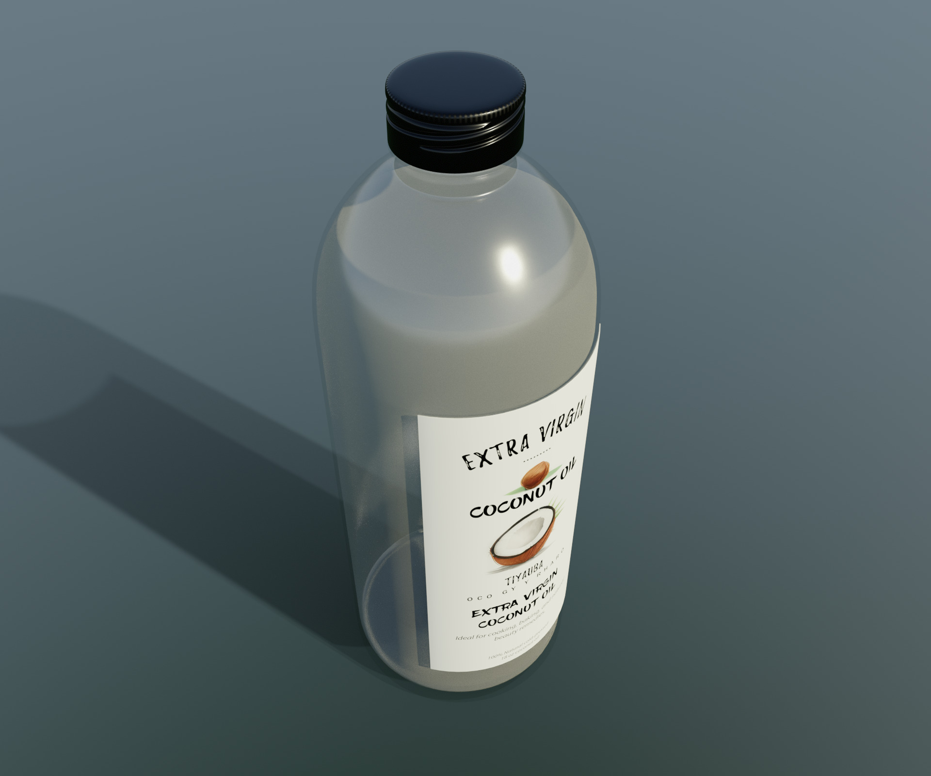 Coconut oil Coconut Oil Low-poly 3D model_10