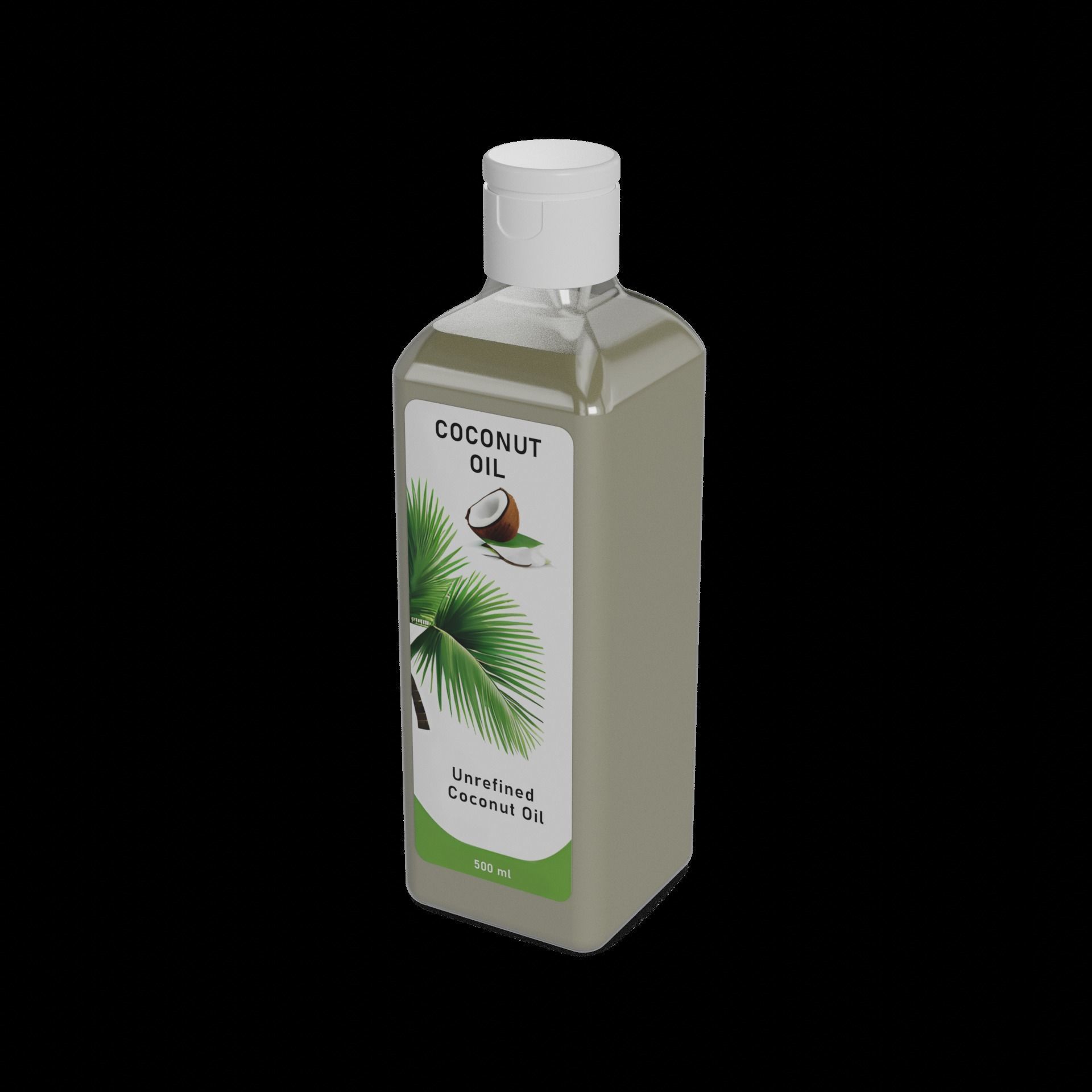 Coconut oil Coconut Oil Low-poly 3D model_1