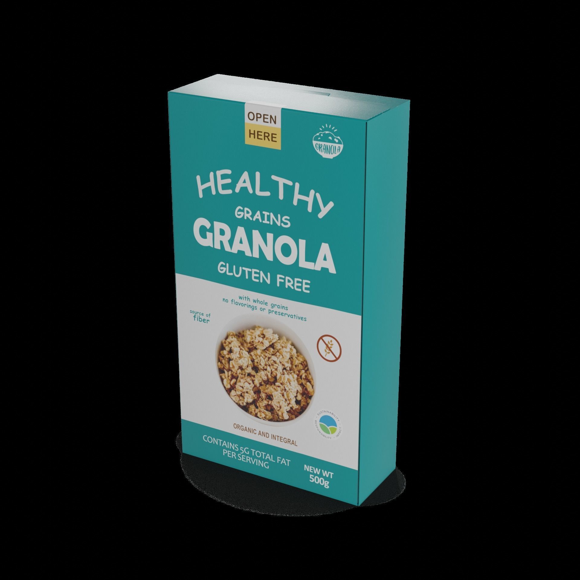 Granola Gluten-Free Granola Low-poly 3D model_1
