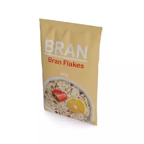 Dry breakfast and cereal Bran Flakes 3D model