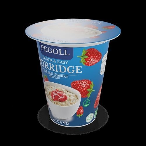 Porridge Instant Porridge Low-poly 3D model 2