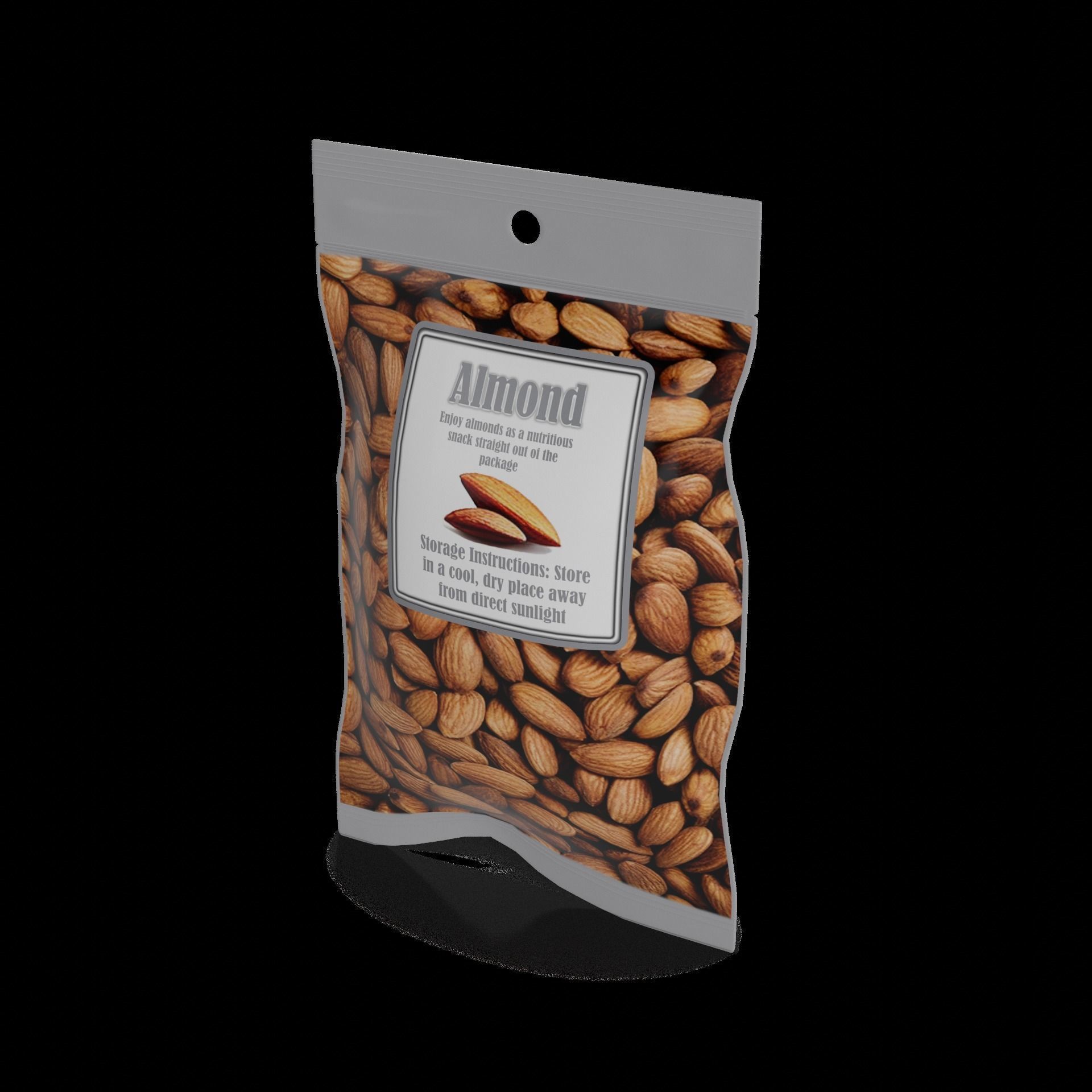 Almonds Almonds Low-poly 3D model_1