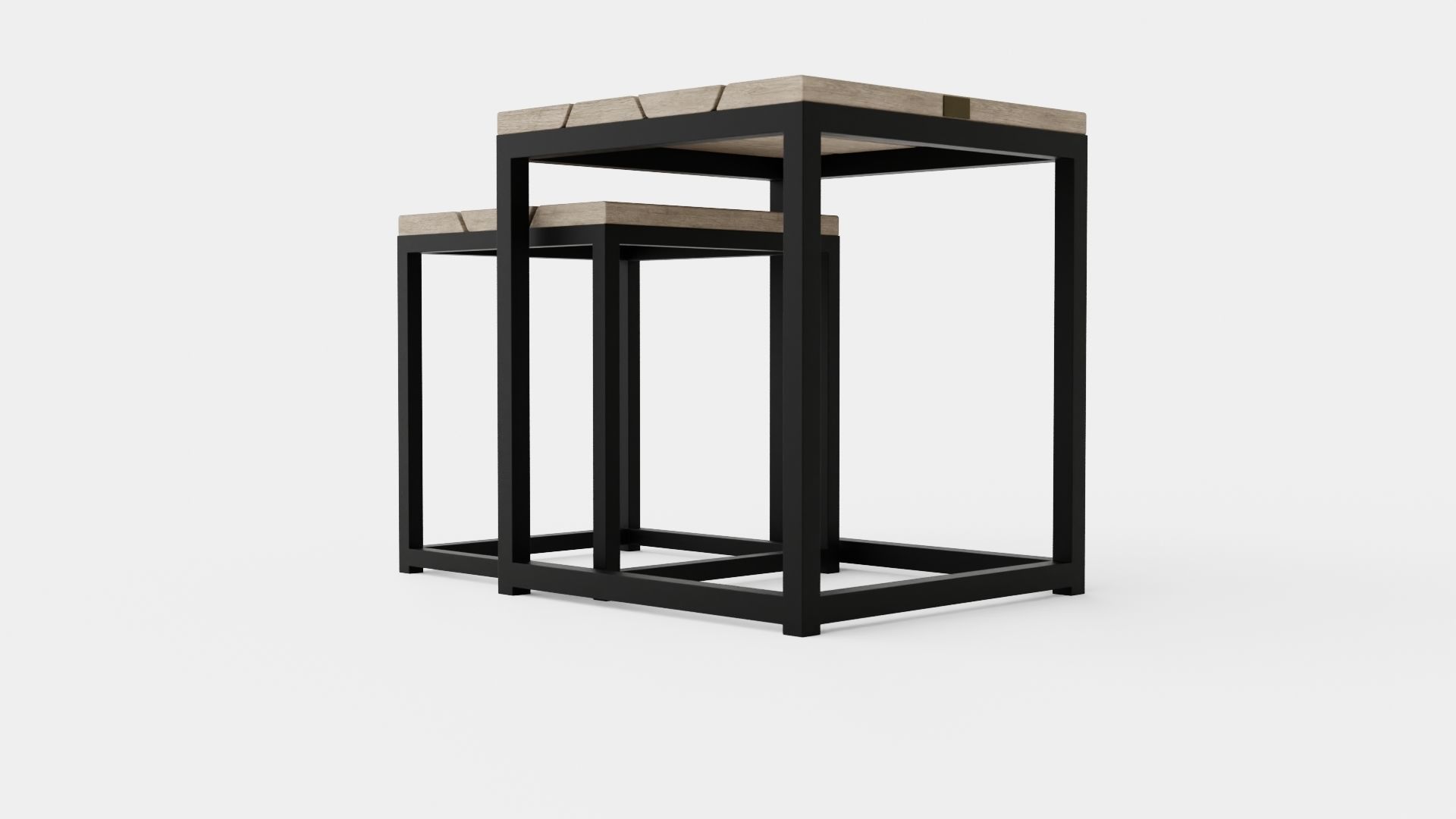 Anson side table charcoal square 2-set Low-poly 3D model_2