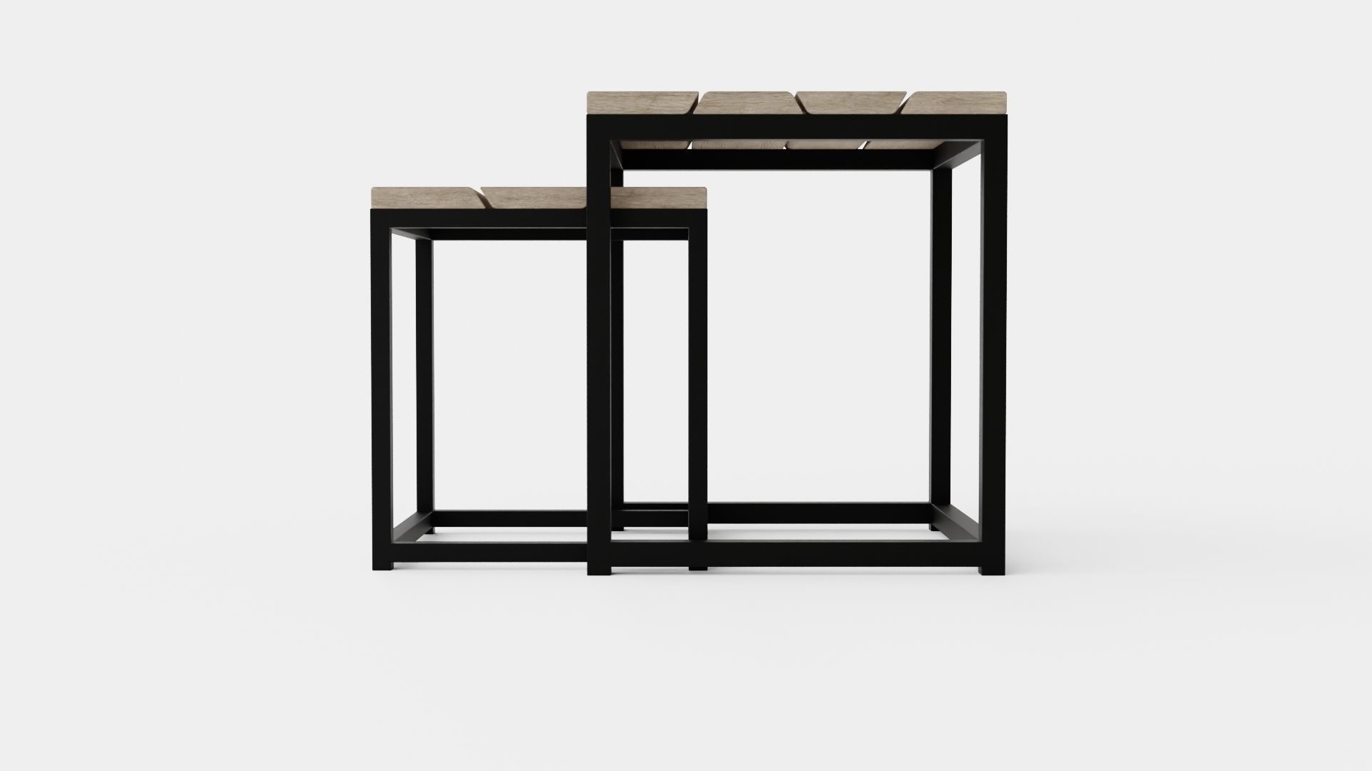 Anson side table charcoal square 2-set Low-poly 3D model_3