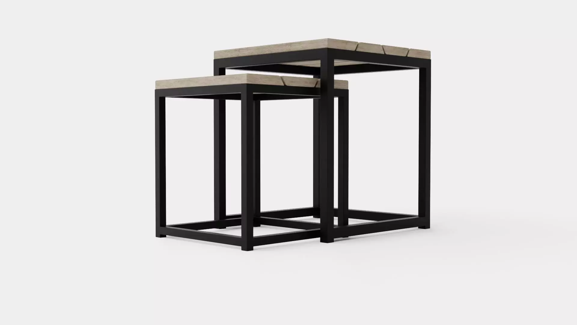 Anson side table charcoal square 2-set Low-poly 3D model_0