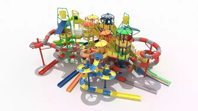 Water park slide 3D model