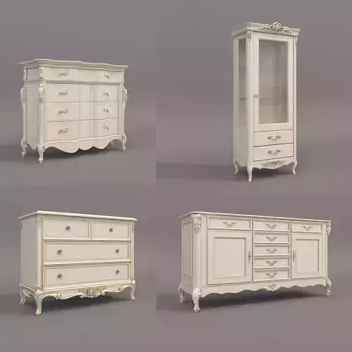 European Classic style Cabinet Collection 3 3D model