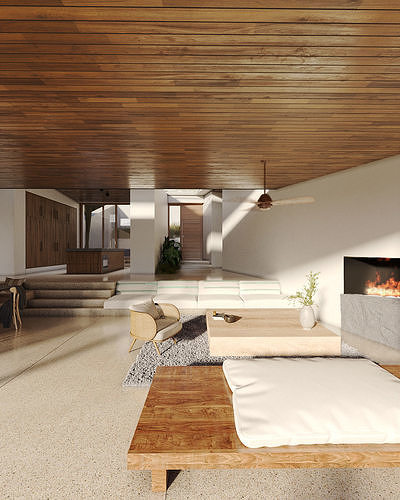 Exterior Villa 3D model 7