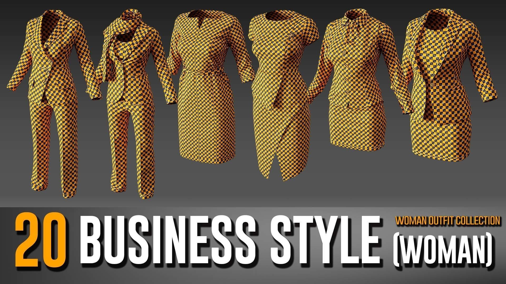 20 Women Business Style Wear Collection- VOL 16 3D model_4