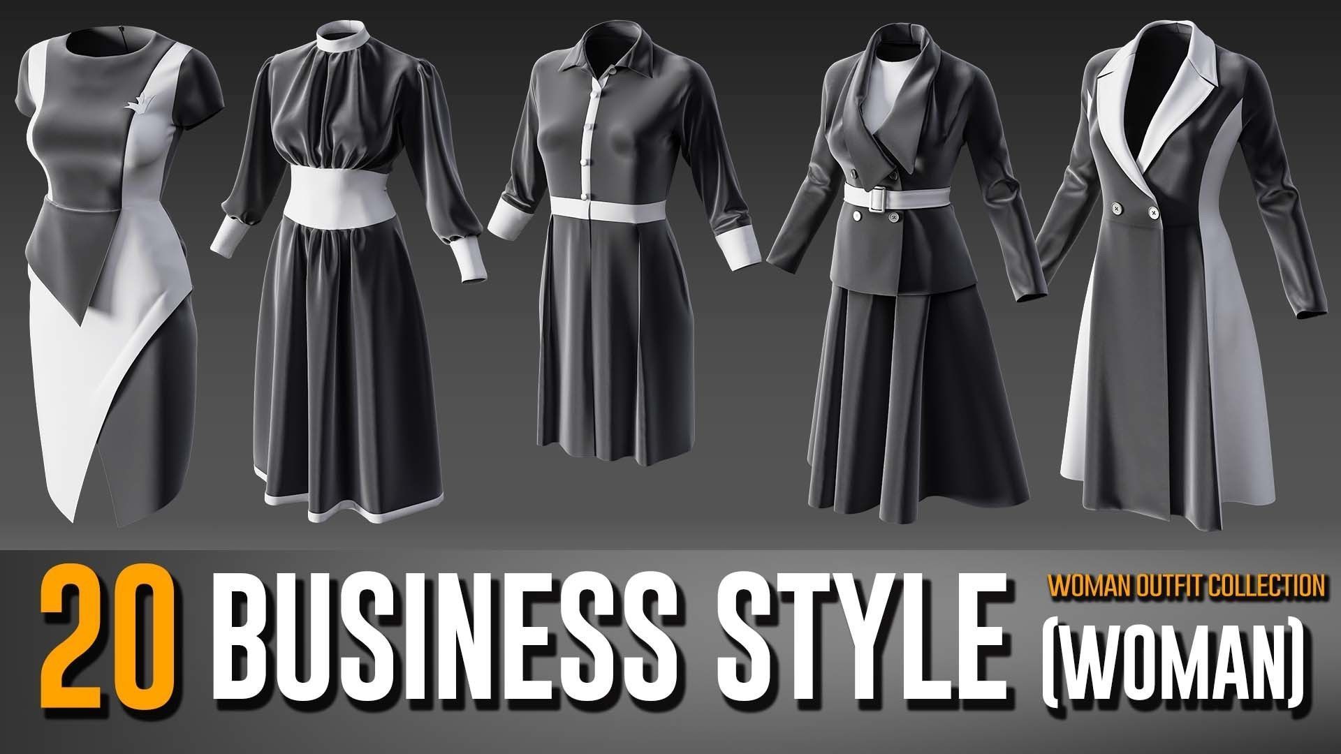 20 Women Business Style Wear Collection- VOL 16 3D model_1