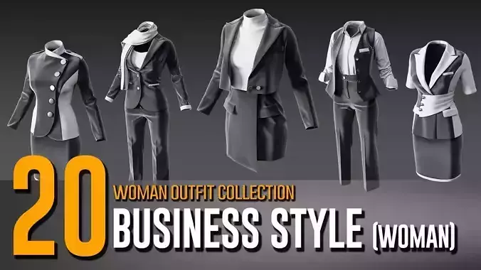 20 Women Business Style Wear Collection- VOL 16 3D model