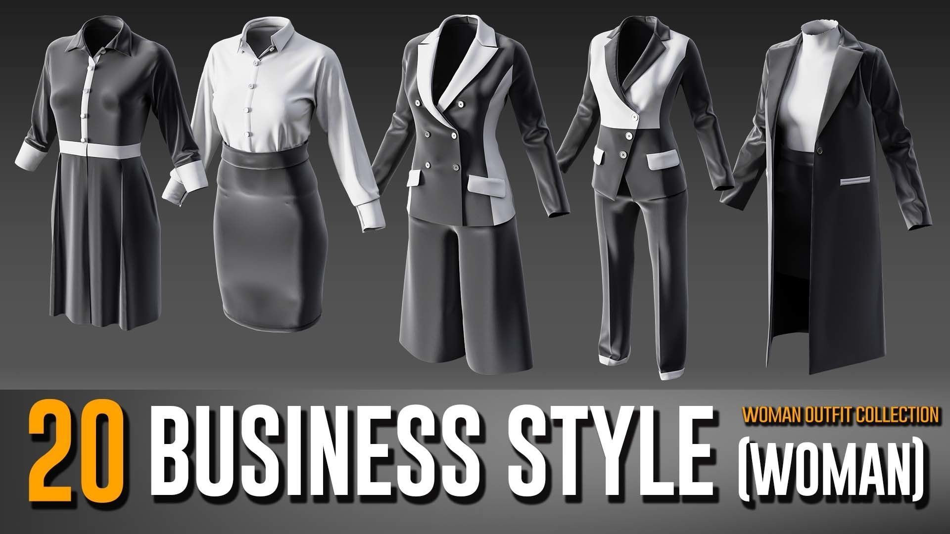 20 Women Business Style Wear Collection- VOL 16 3D model_3