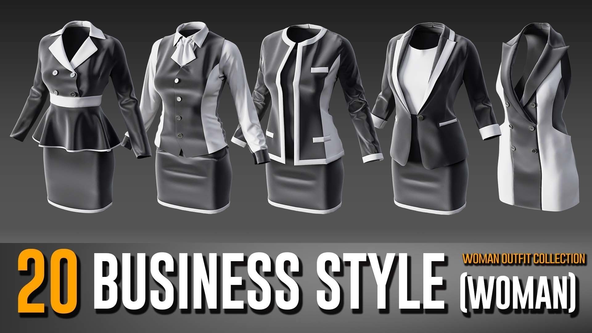 20 Women Business Style Wear Collection- VOL 16 3D model_2