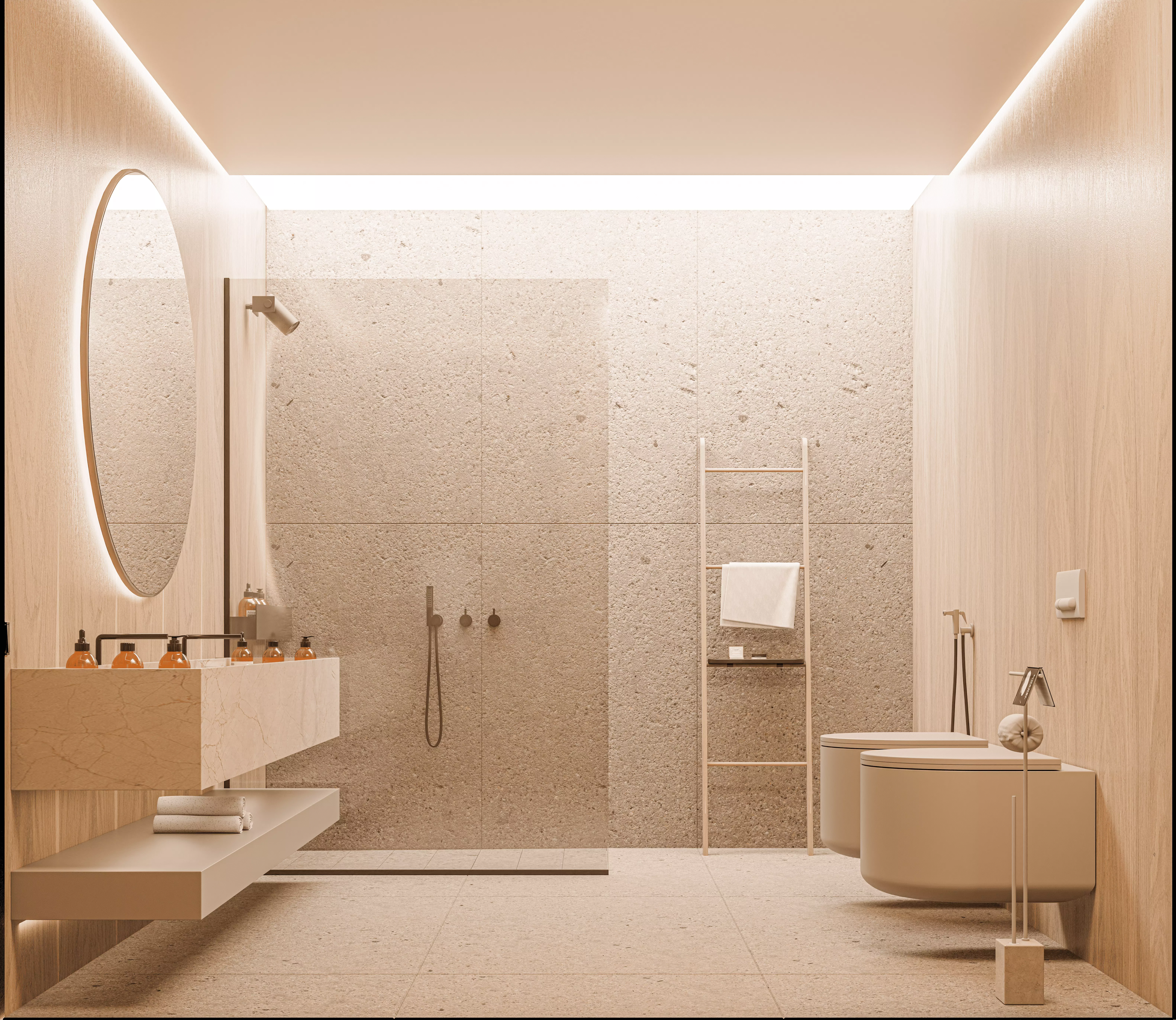 Bathroom Minimalistic design 3D model_0