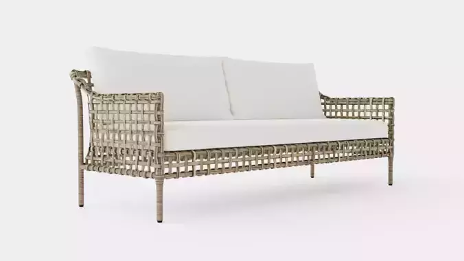 Santa Monica sofa grey 3-seat Low-poly 3D model