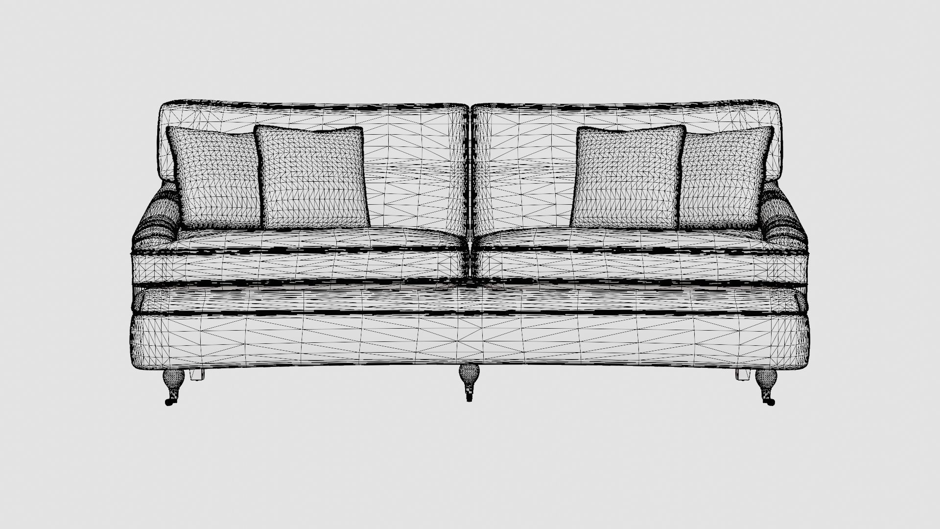 Howard sofa indigo Low-poly 3D model_6