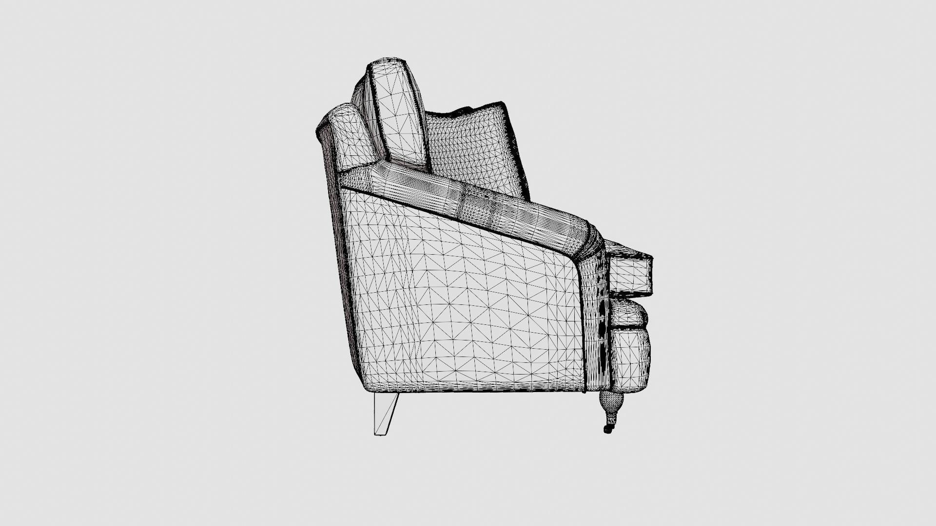 Howard sofa indigo Low-poly 3D model_8