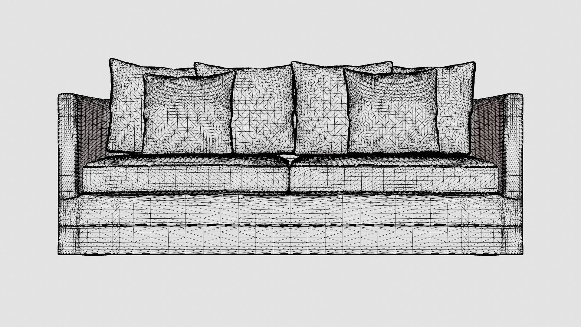 Monroe sofa off-white Low-poly 3D model_6