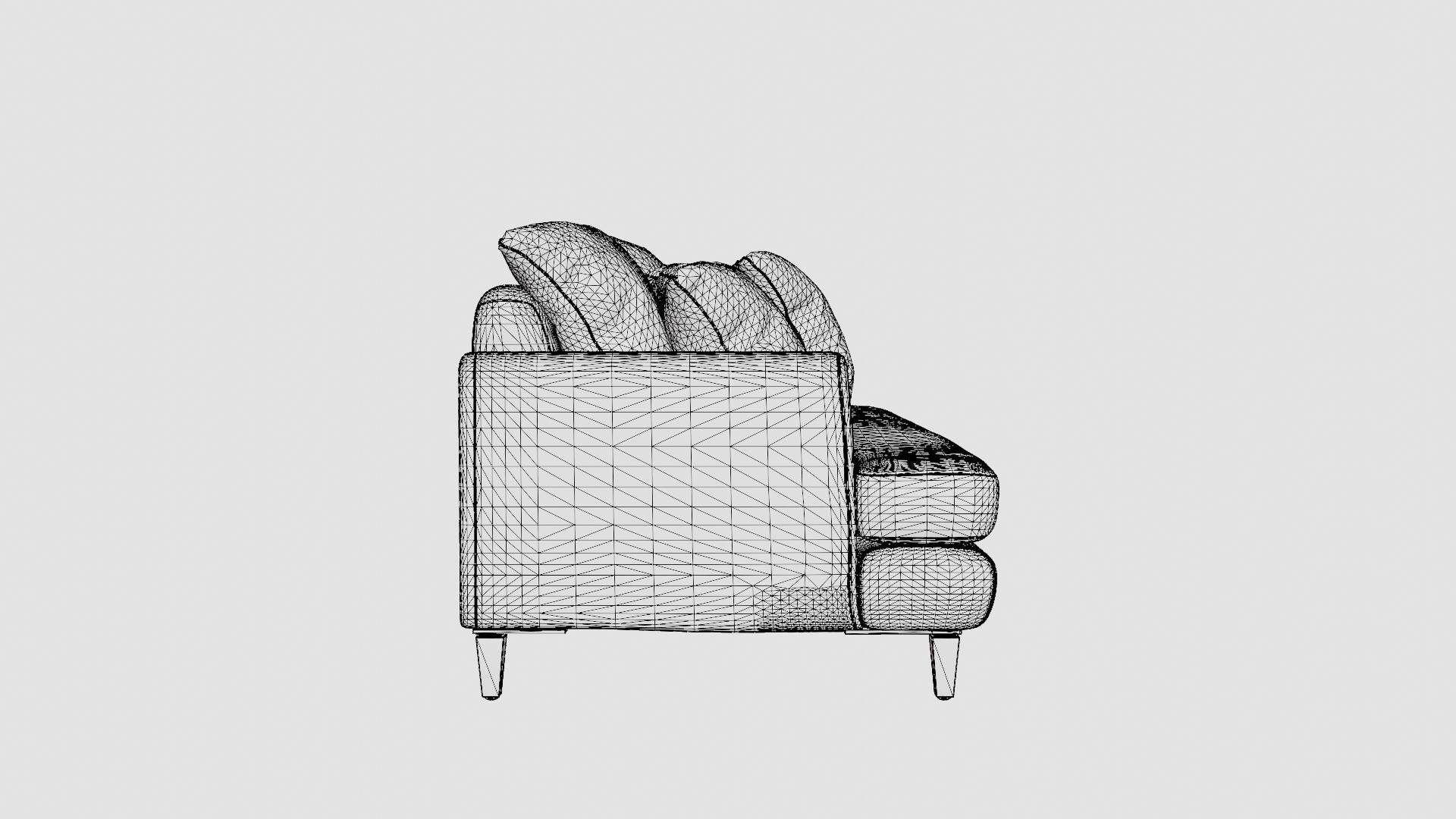 Los Angeles sofa sand Low-poly 3D model_8