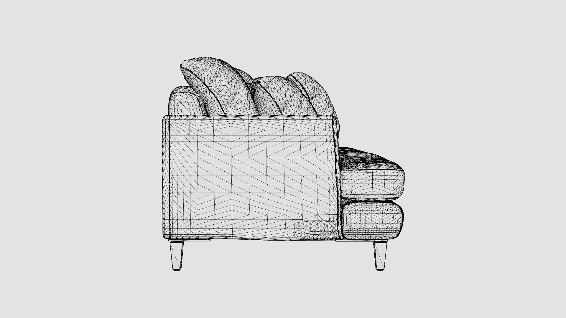 Los Angeles sofa off-white Low-poly 3D model_8