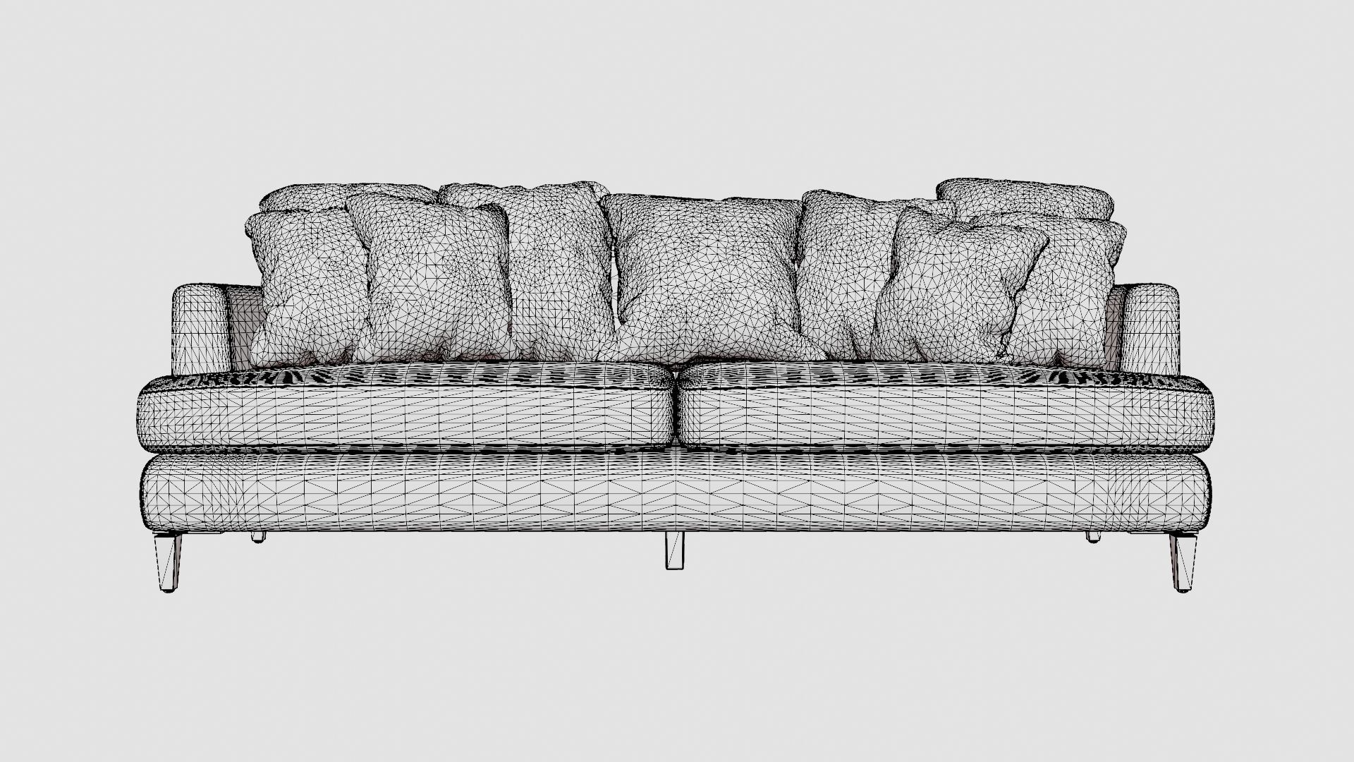 Los Angeles sofa off-white Low-poly 3D model_6