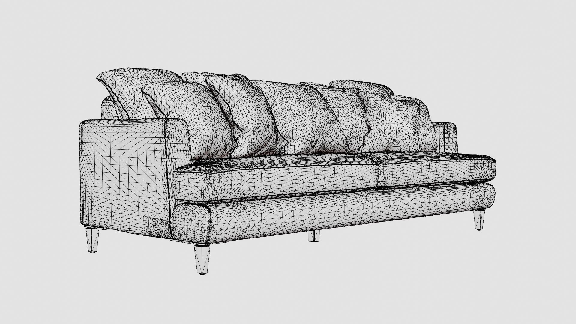 Los Angeles sofa off-white Low-poly 3D model_7
