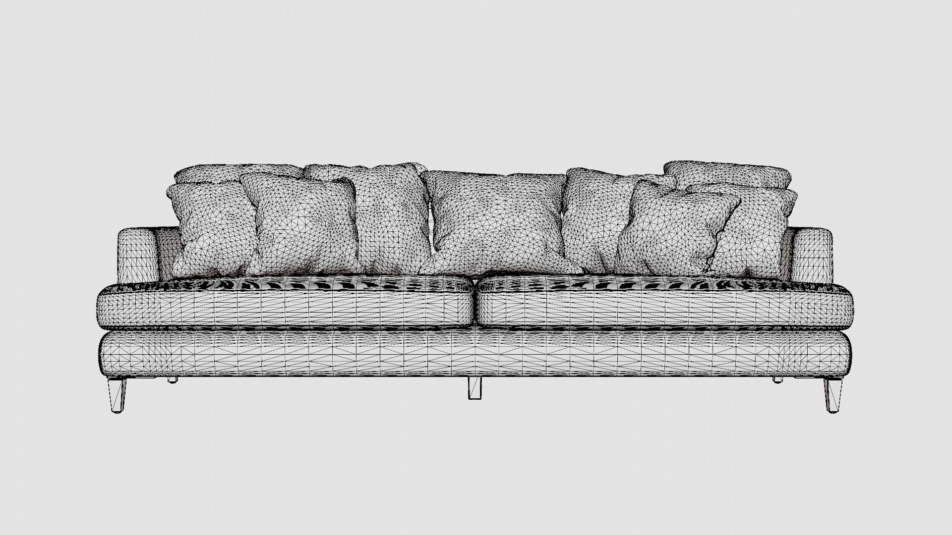 Los Angeles sofa indigo Low-poly 3D model_6