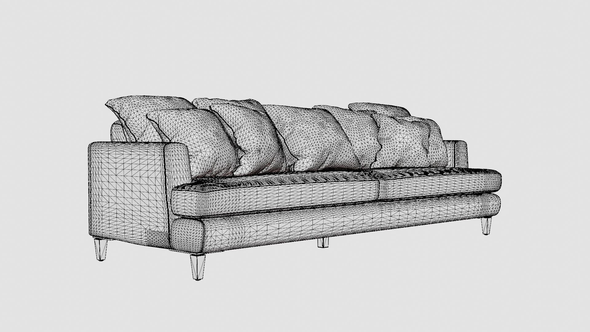 Los Angeles sofa indigo Low-poly 3D model_7