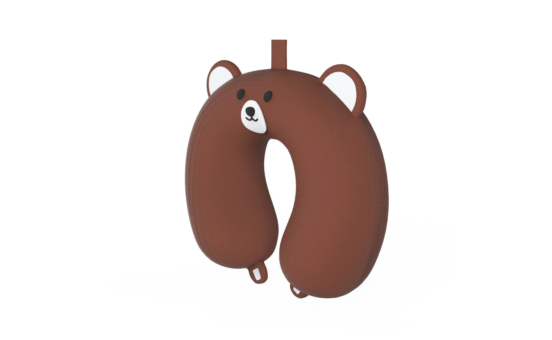 Cartoon Bear U-Shaped Neck Pillow Low-poly 3D model_1