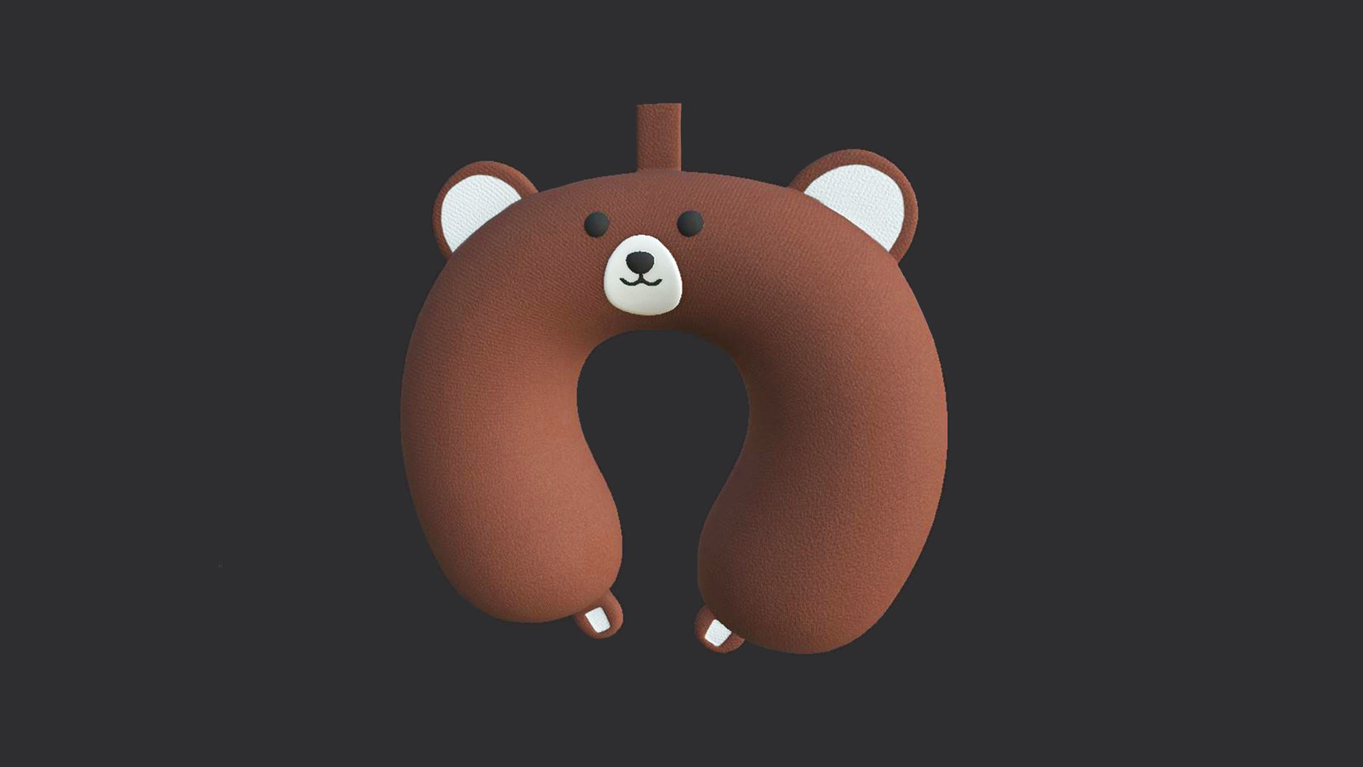Cartoon Bear U-Shaped Neck Pillow Low-poly 3D model_6